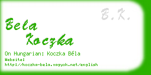bela koczka business card