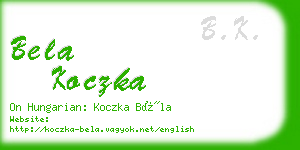 bela koczka business card